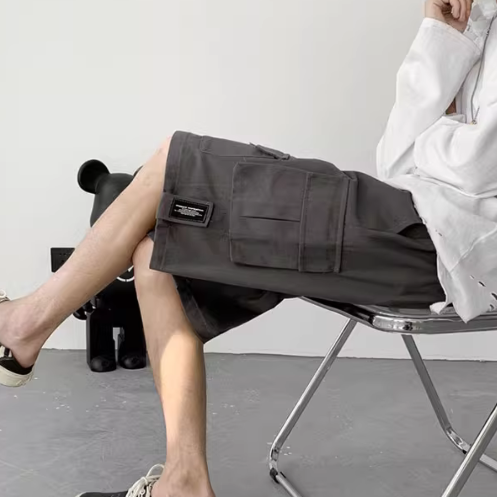 Technical Solid Color Cargo Shorts