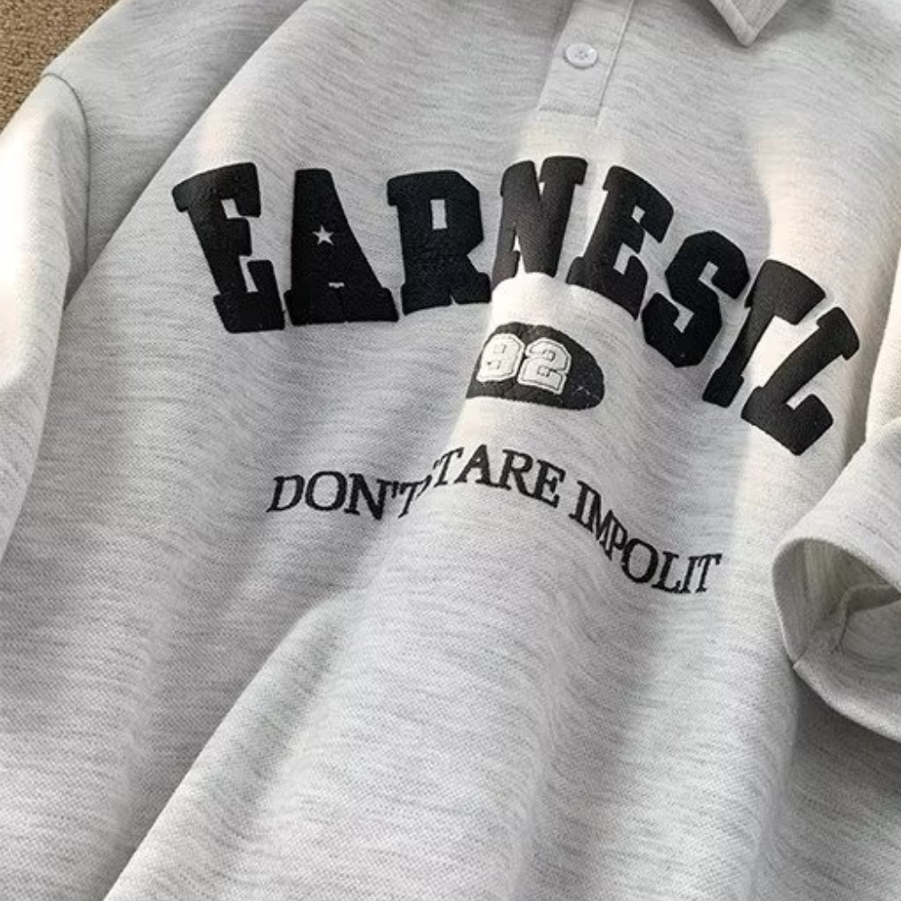 All-Match Letter Polo Shirt