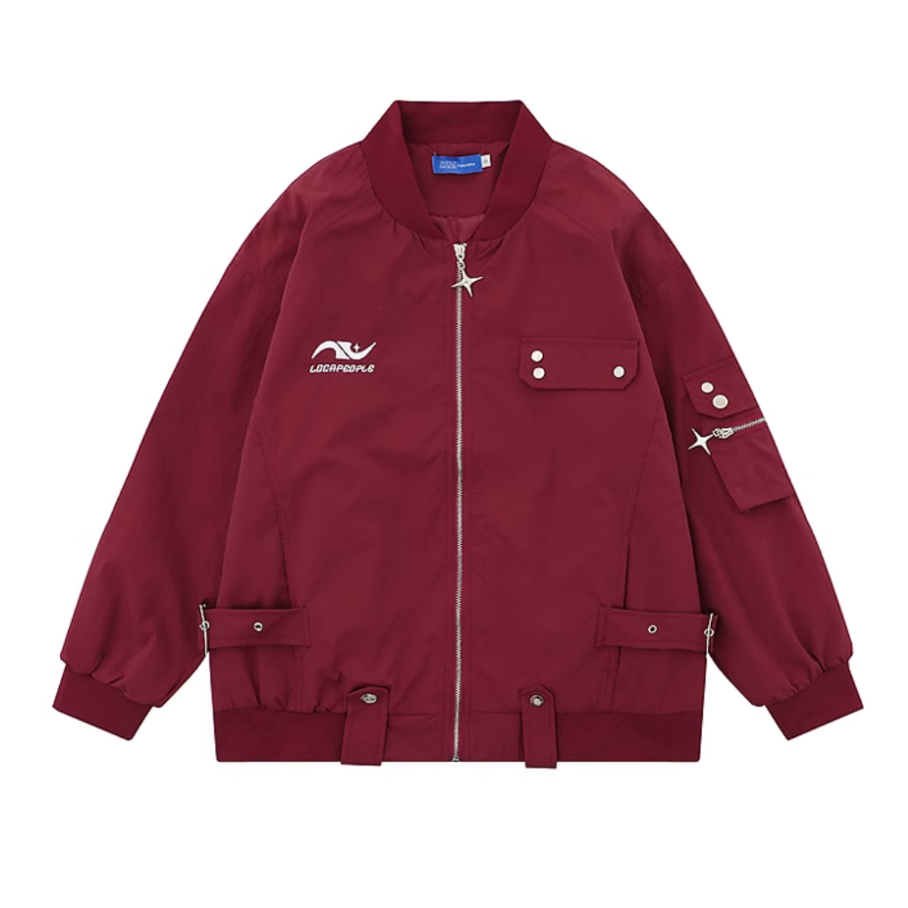 Street Trend Solid Color Jacket