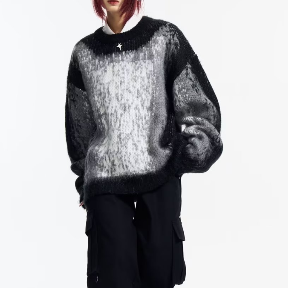 Women's High Street Tie Dye Mohair Sweater