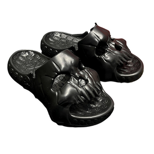 Modern Dark Solid Skull Slippers