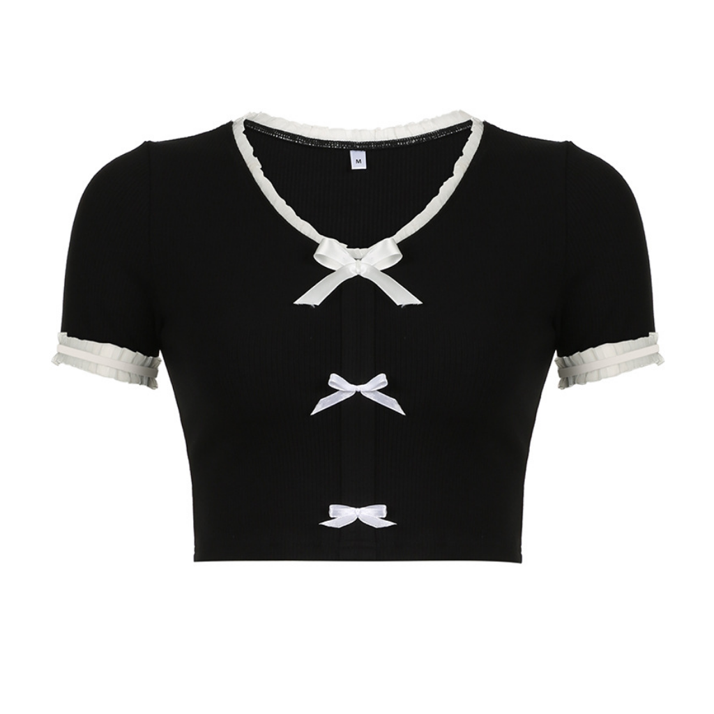 Women's Bow V Neck T-Shirt