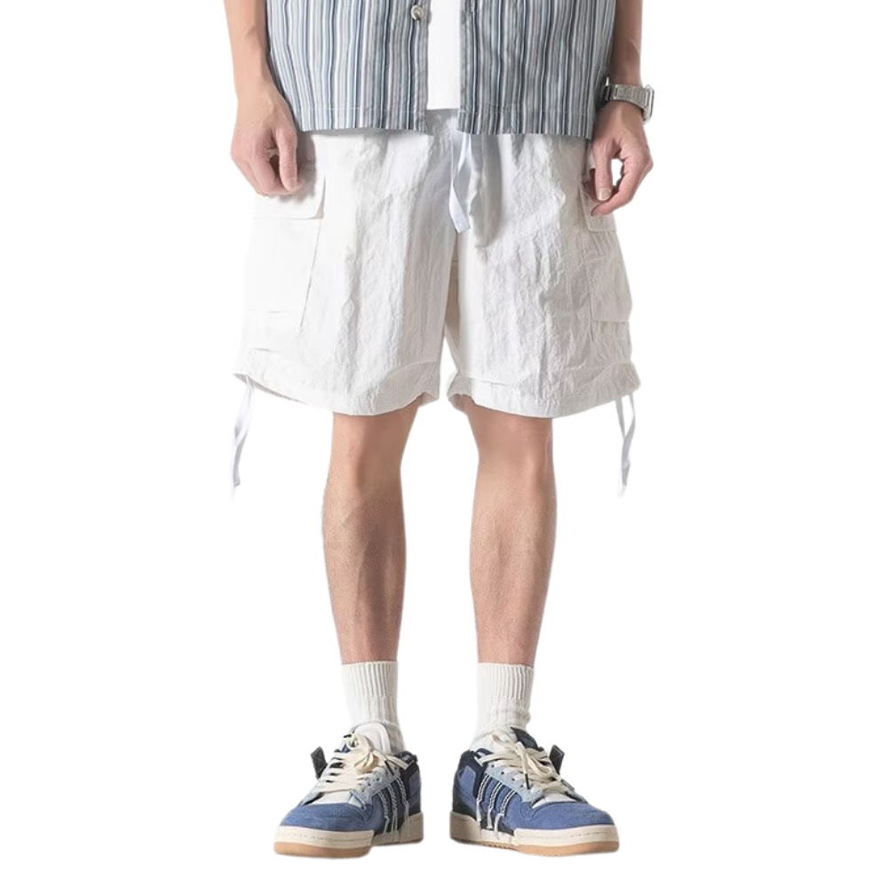 Urban Solid Drawstring Cargo Shorts
