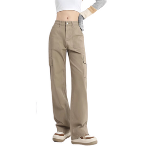 Women's Simple Straight Cargo Pants