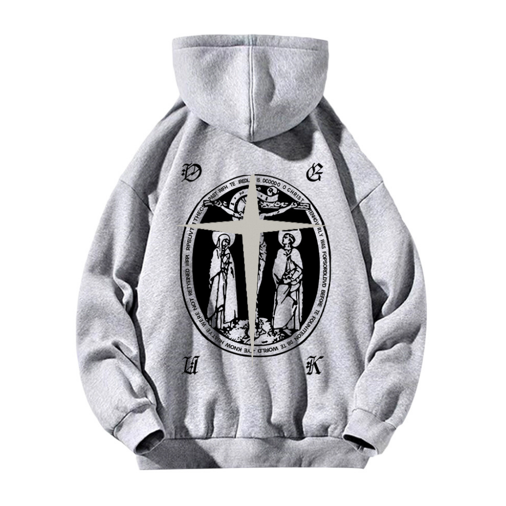 Street Christian Pattern Graphic Hoodie