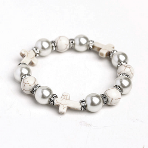 Street Cross Pearl Bracelet