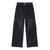 Irregular Hole Solid Color Cargo Jeans