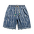 Street Feather Jacquard Frayed Denim Shorts