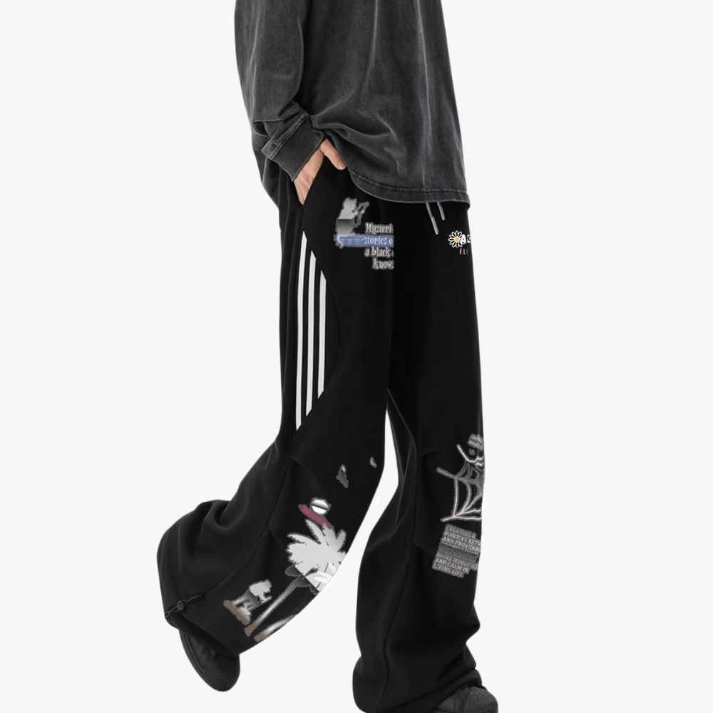 Coconut Tree Print Panel Sweatpants