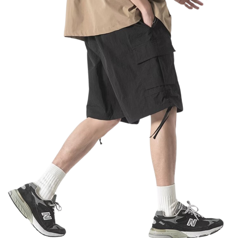 Urban Solid Drawstring Cargo Shorts