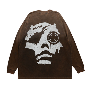 Bullet Hole Skull Print Sweatshirt