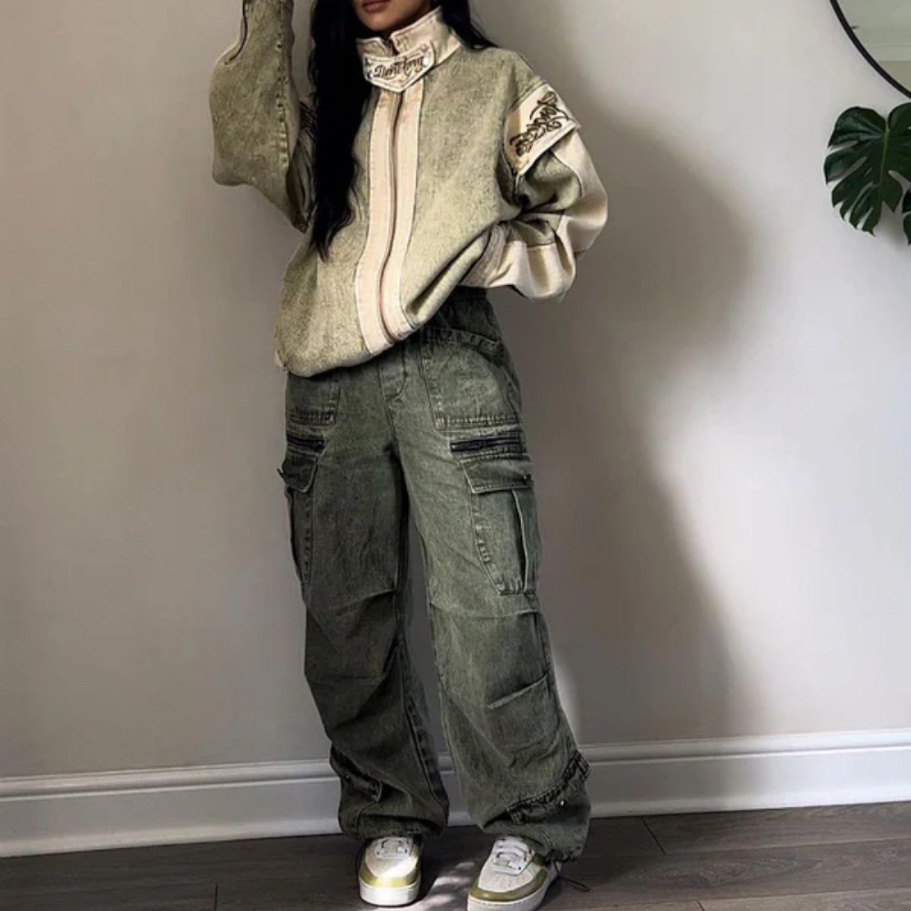 Retro Green Heavy Duty Jeans