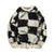 OOC' Loose Contrast Checkerboard Sweater