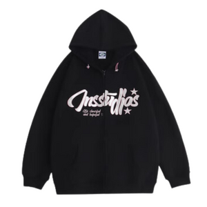 Pink Alphabet Patch Hoodie