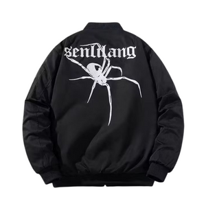 Spider Embroidered Bomber Jacket