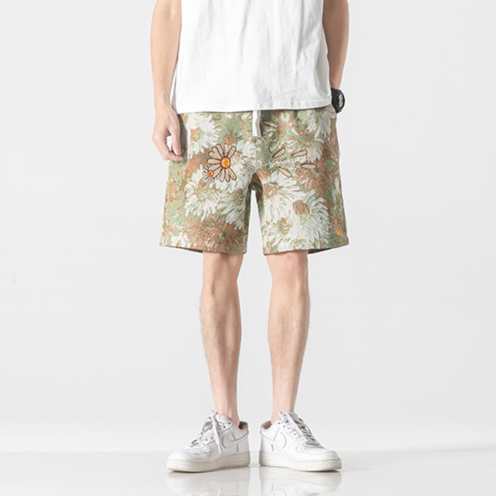Vintage Floral Allover Canvas Shorts