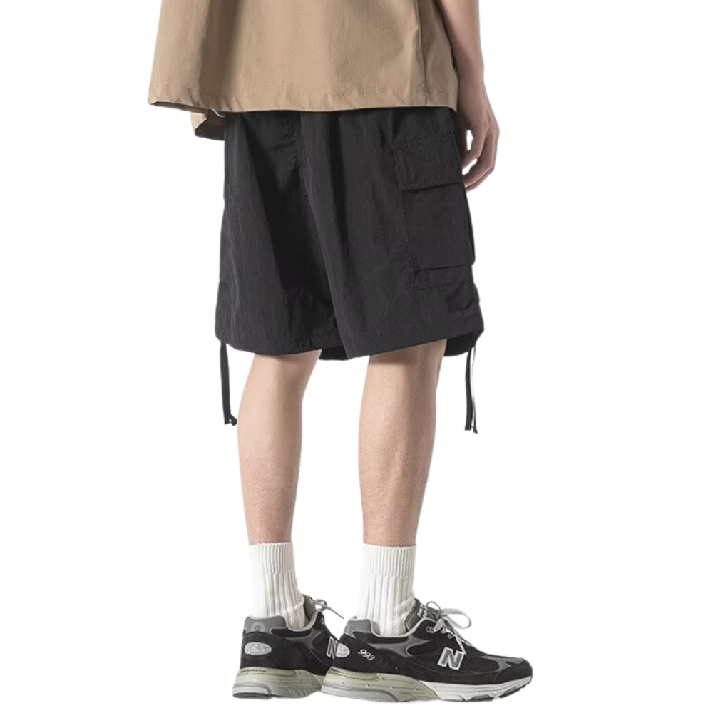 Urban Solid Drawstring Cargo Shorts