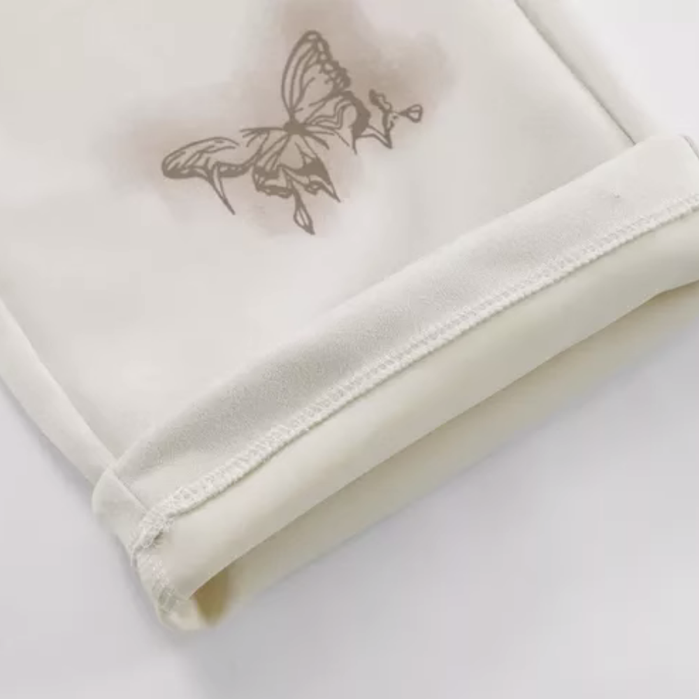 Retro Butterfly Print Versatile Sweatpants