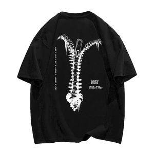 Skeleton Zipper Graphic T-Shirt