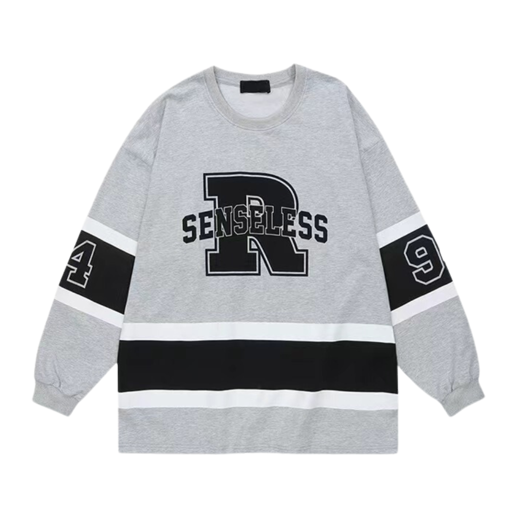 Japanese Street Letter R Splicing Sweatshirt