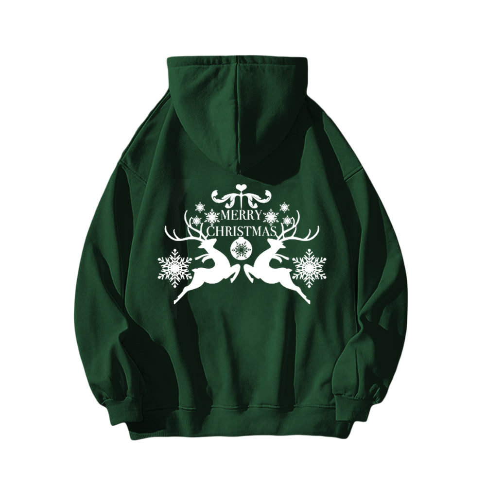 Casual Simple Drawing Of Snowflake Elk Hoodie