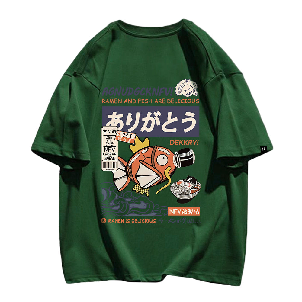 Cute Cartoon Fish Graphic T-Shirt