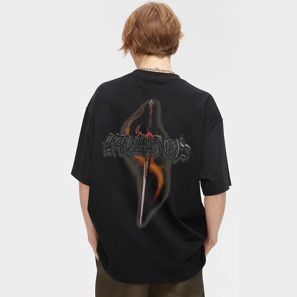 American Dark Skull Print T-shirt