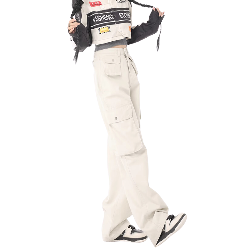 Women's American High Waist Multi-Pocket Cargo Pants
