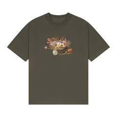 Evokyn Embroidered Vintage Floral Still Life T-Shirt Details