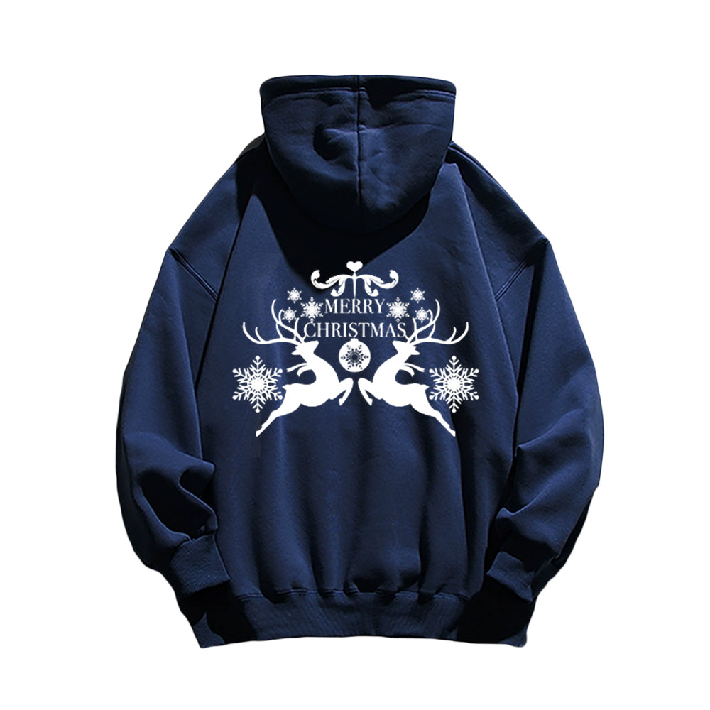 Casual Simple Drawing Of Snowflake Elk Hoodie