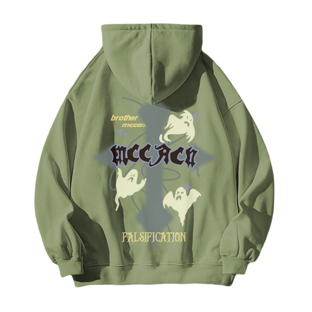 American Dark Cross Ghost Print Hoodie