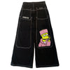 Embroidered Jeans with Simpsons Character Patch