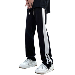 Simple Zipper and Drawstring Cargo Sweatpants