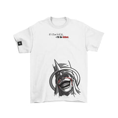 Embroidered Graphic T-Shirts with Samurai Demon Mask & Twin Blade Designs Details