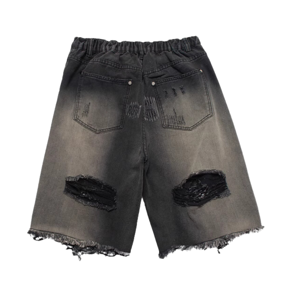 American Retro Ripped Denim Shorts