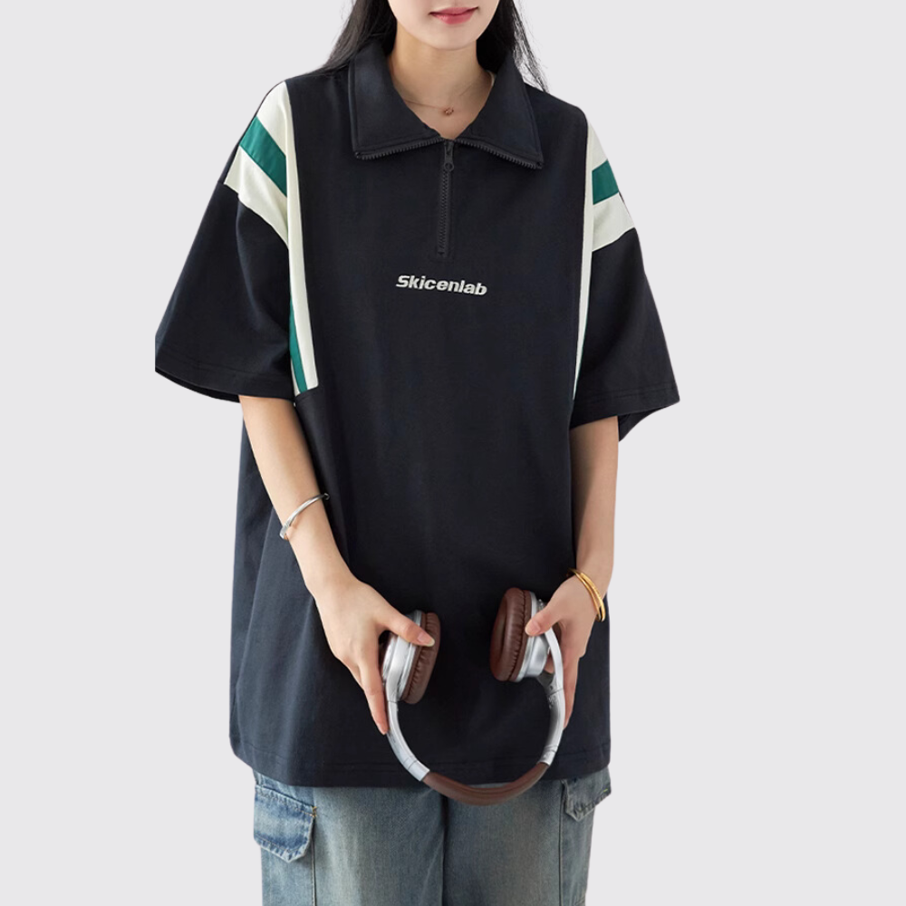 Japanese Contrast Color Polo T-Shirt