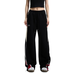 Women's Japanese Patchwork Straight-leg Sweatpants