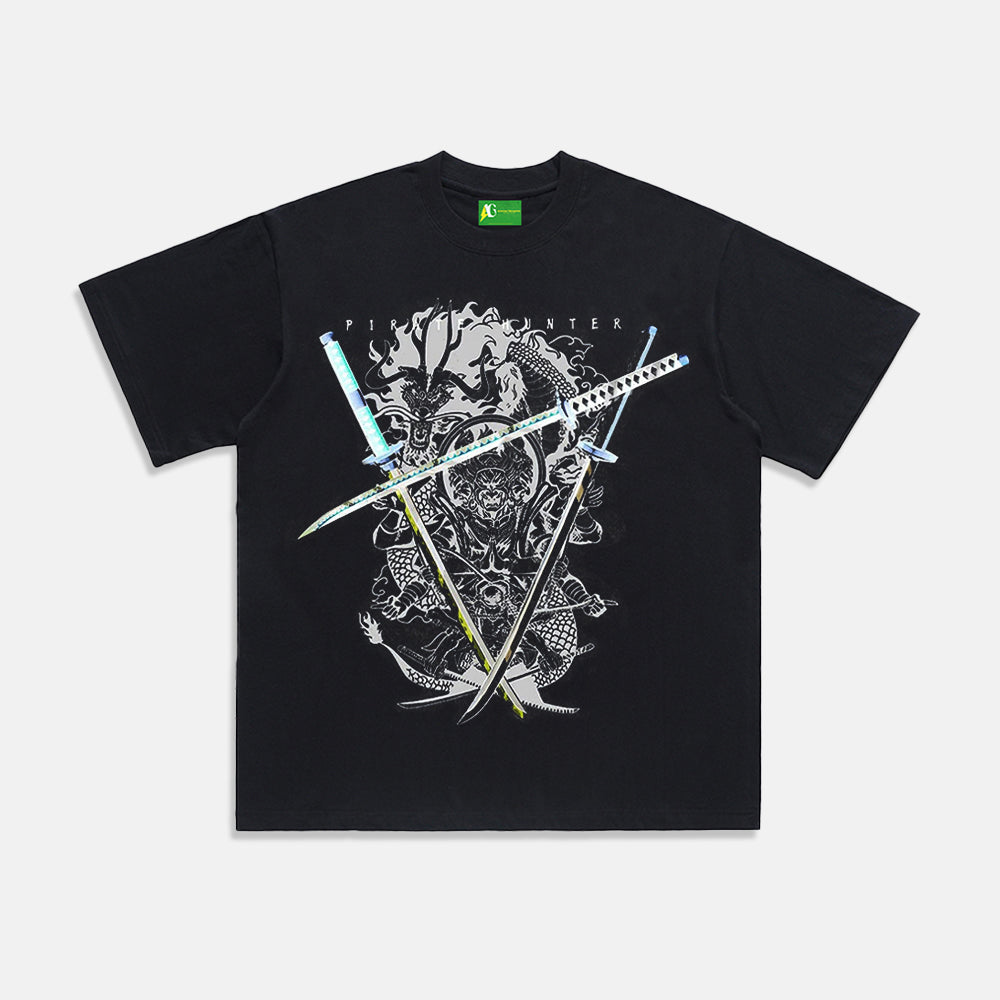 AG® Vintage Anime Three Katana Swords Washed T-Shirt