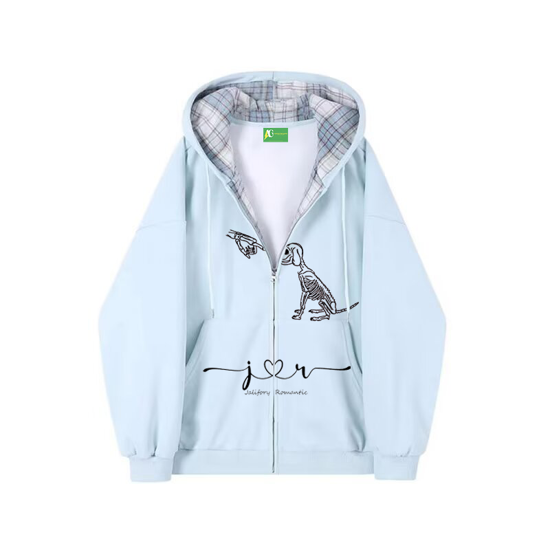 AG American Street Skeleton Hand With Dog Hoodie