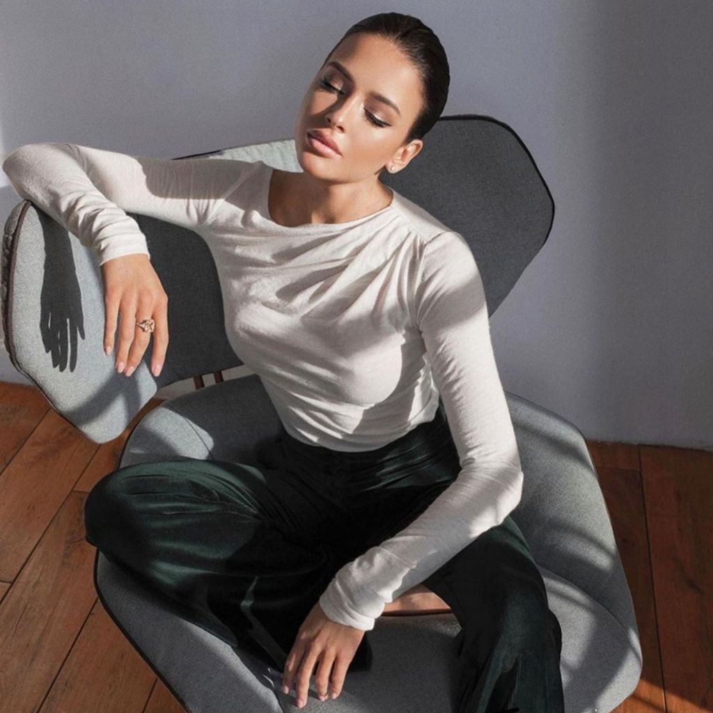 Women's Pleated Slim Long Sleeve