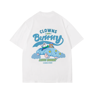 Cute Clown Bunny Cloud Car T-Shirt