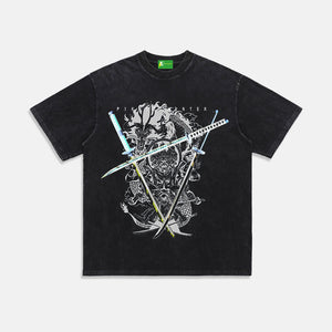 AG® Vintage Anime Three Katana Swords Washed T-Shirt