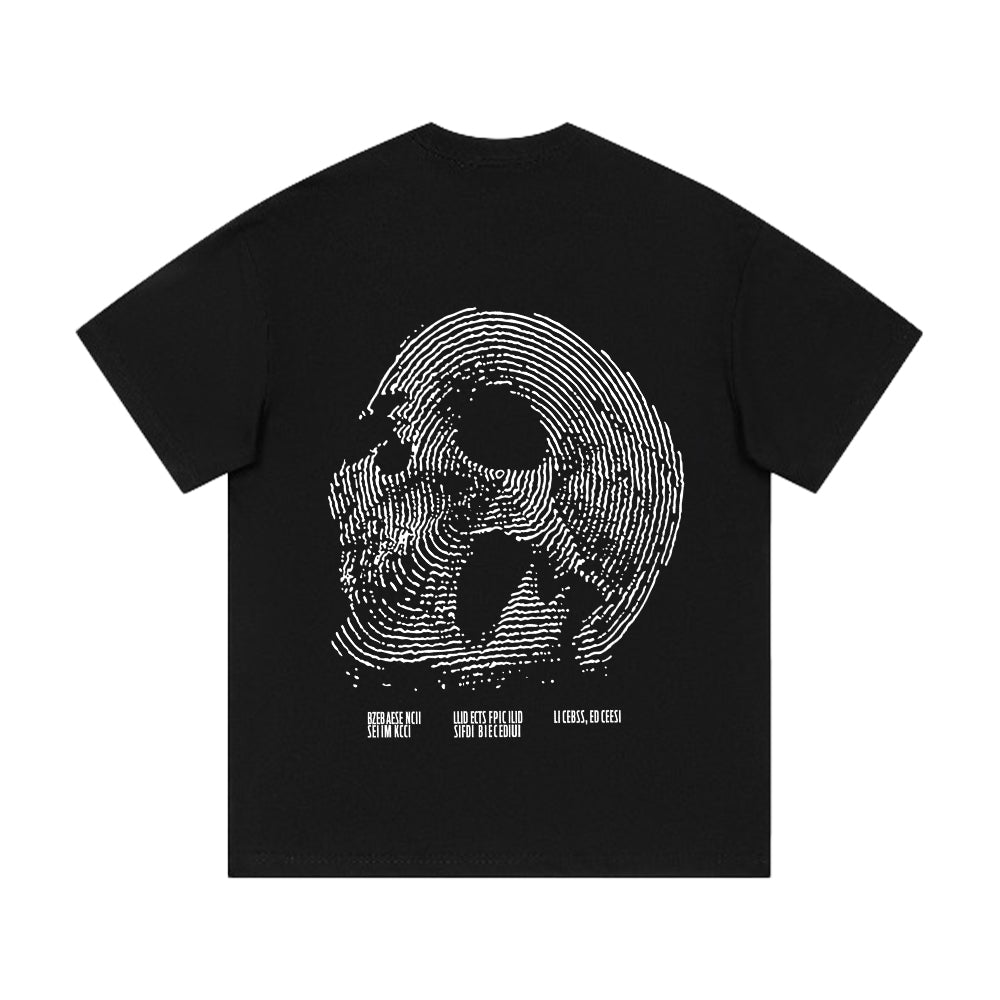 Crush Skull | Fingerprint Skeleton Print T-shirt