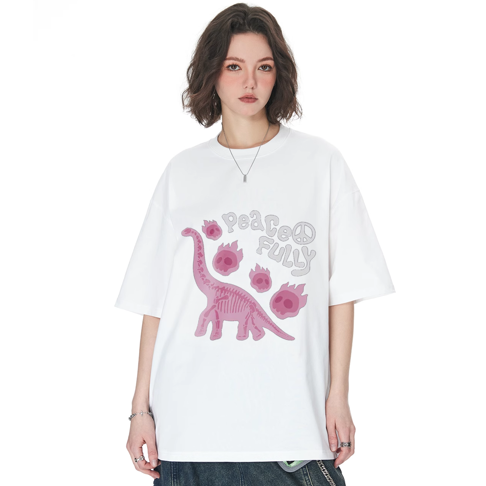 Dinosaur Letter Print T-shirt