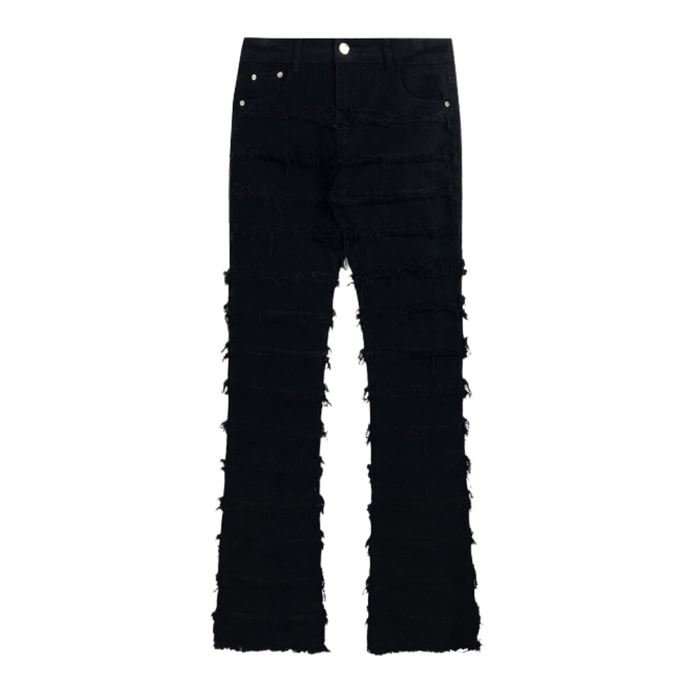 PM | High Street Solid Color Raw Edge Slim Jeans