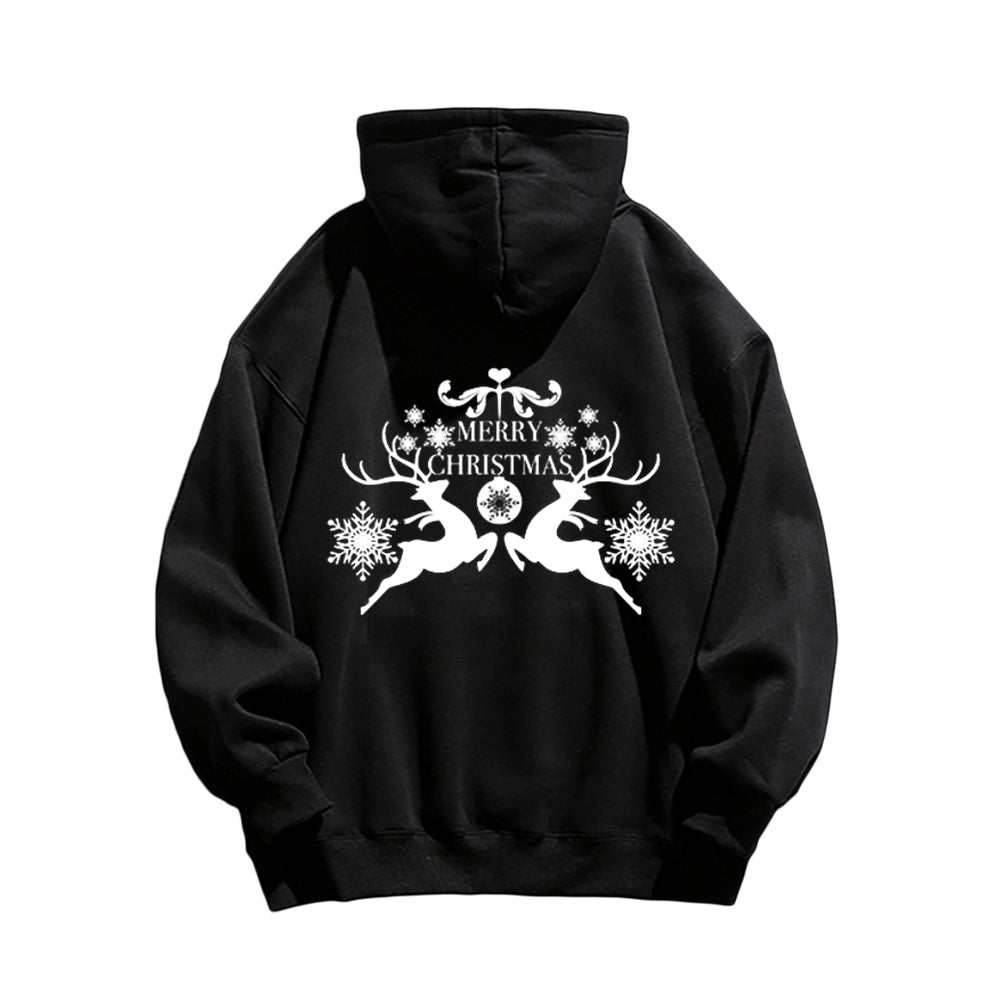 Casual Simple Drawing Of Snowflake Elk Hoodie