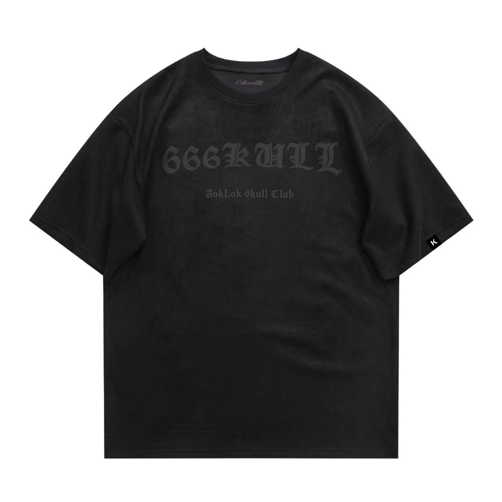 6Kull Vintage Skull Wings Suede T-Shirt