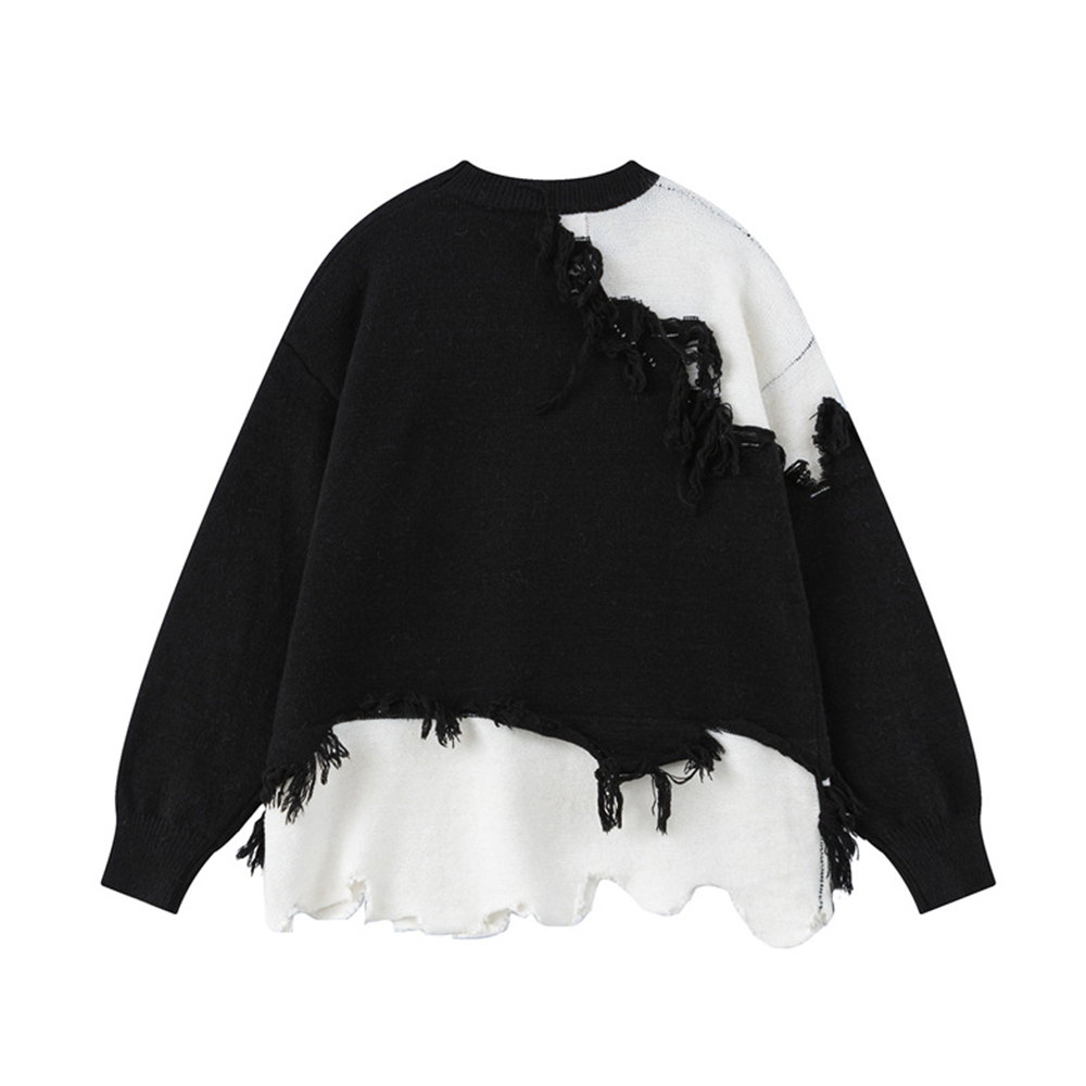 OOC' Irregular Tattered Tassels Sweater