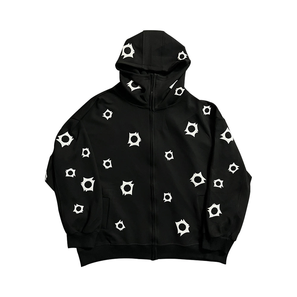 Art In War Full Puff Print Black Hoodie