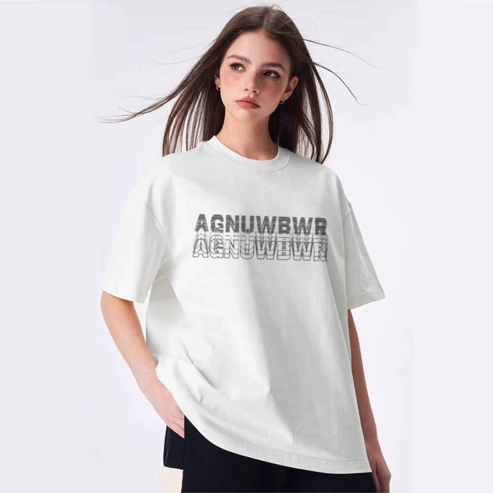 Simple Monogram Print T-shirt